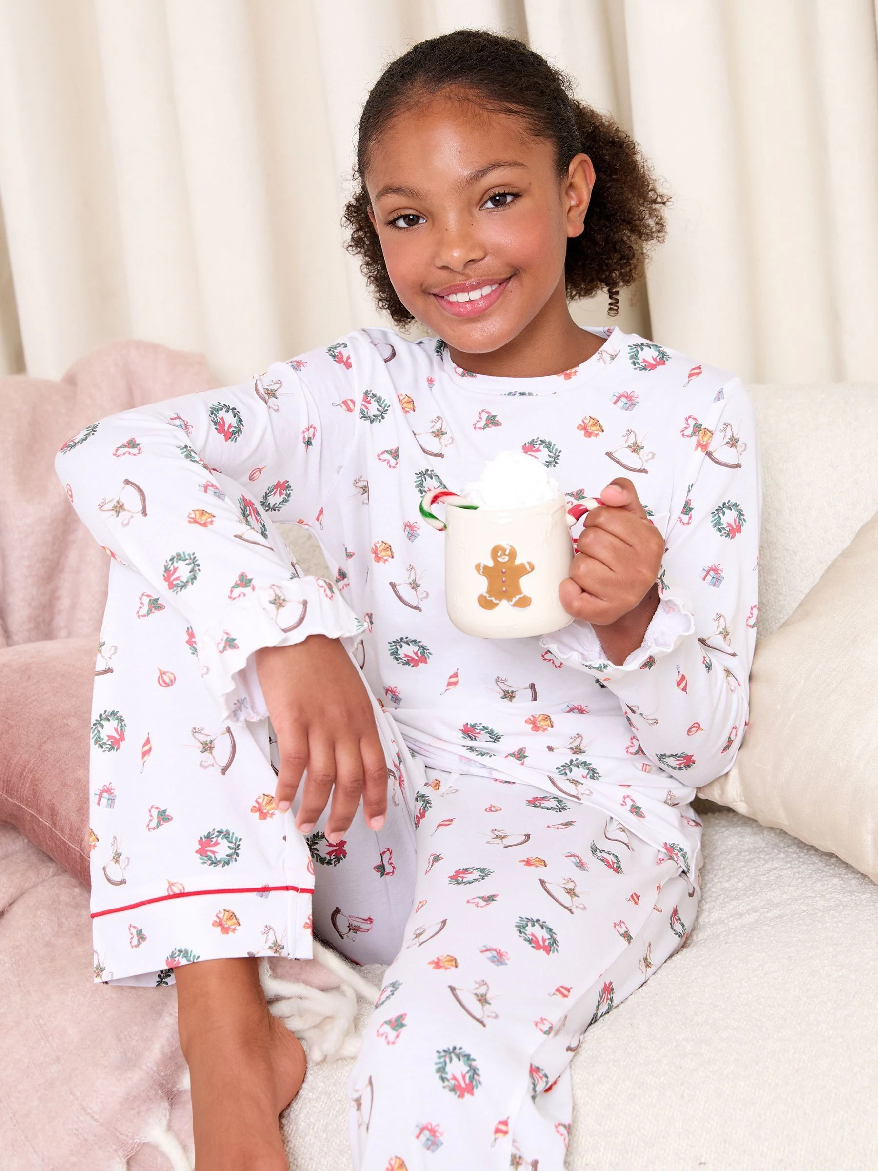 Crème slinger - Lipsy Kerstmis Pyjama's Set (5-16jr)
