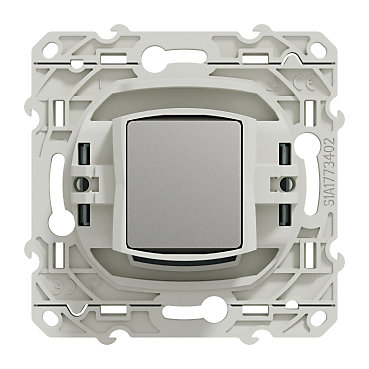 Prise TV simple Odace recyclé Schneider Electric blanc bouton carré