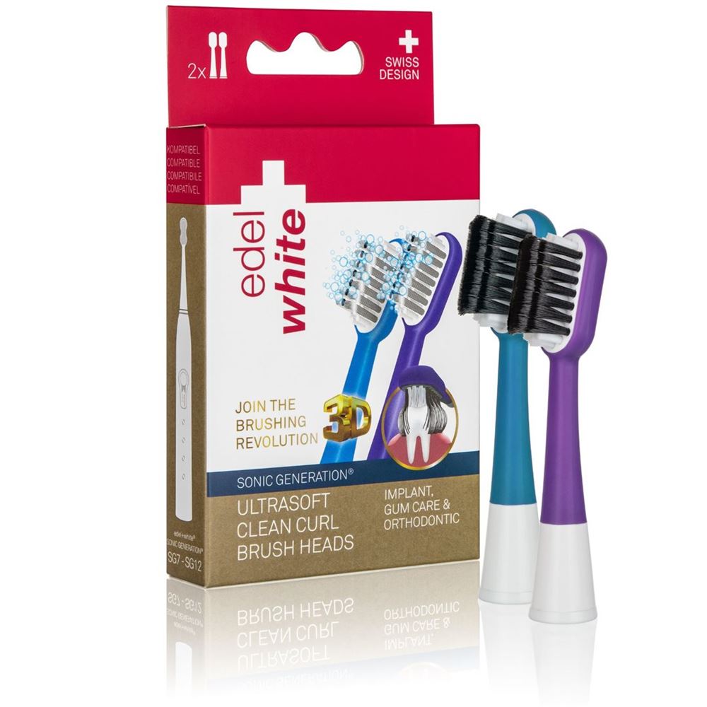 Edel White CleanCurl Airbag Sonic Brush Head Karton 2 Stk