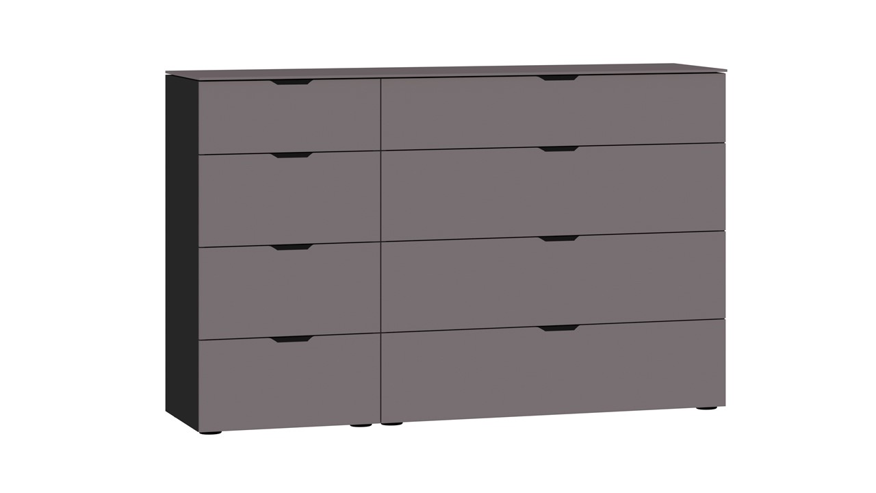 Commode Switchline 8 laden novazwart/glas donkergrijs