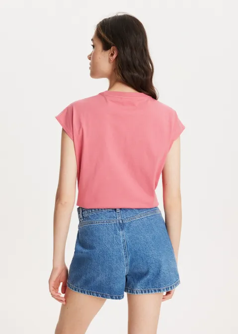 T-shirt met knoopdetail roze (ROS.VIN)
