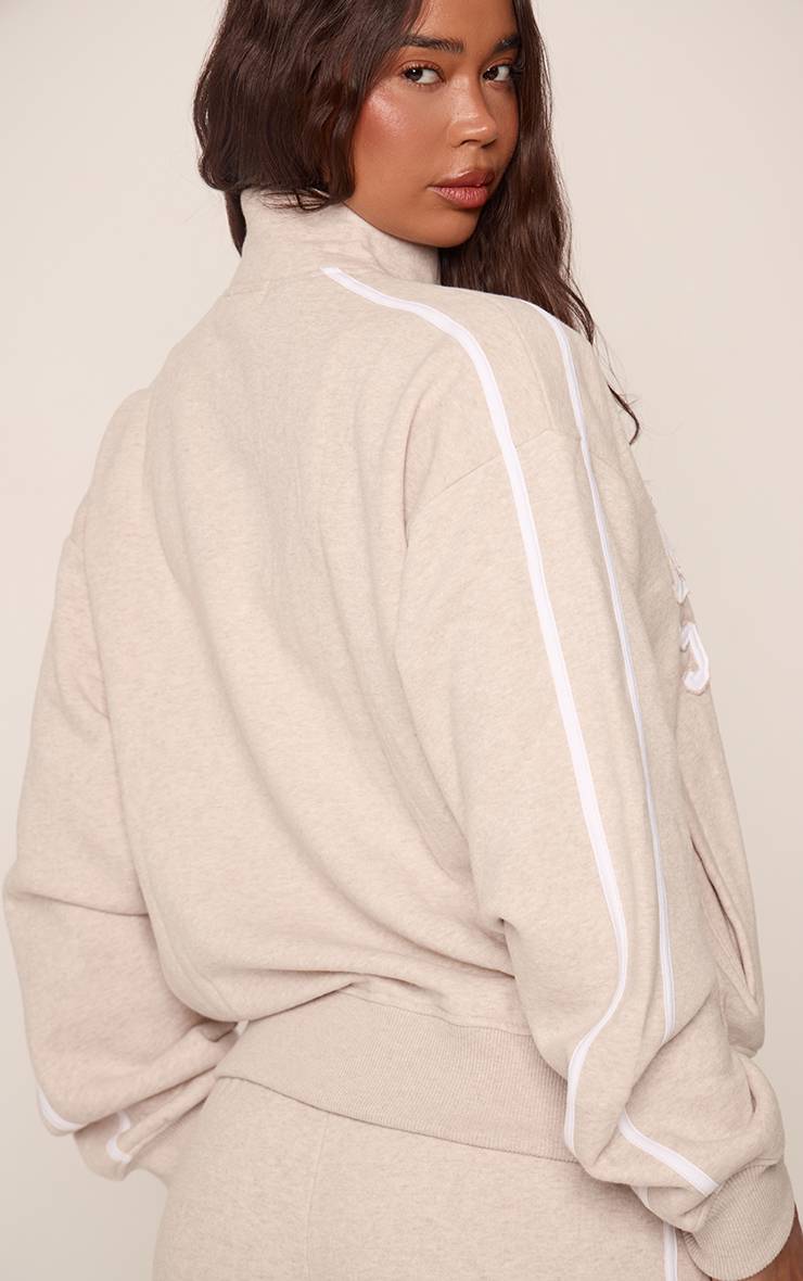 Avoine Sweat-shirt Zippé À Appliqué Monaco Contrasté