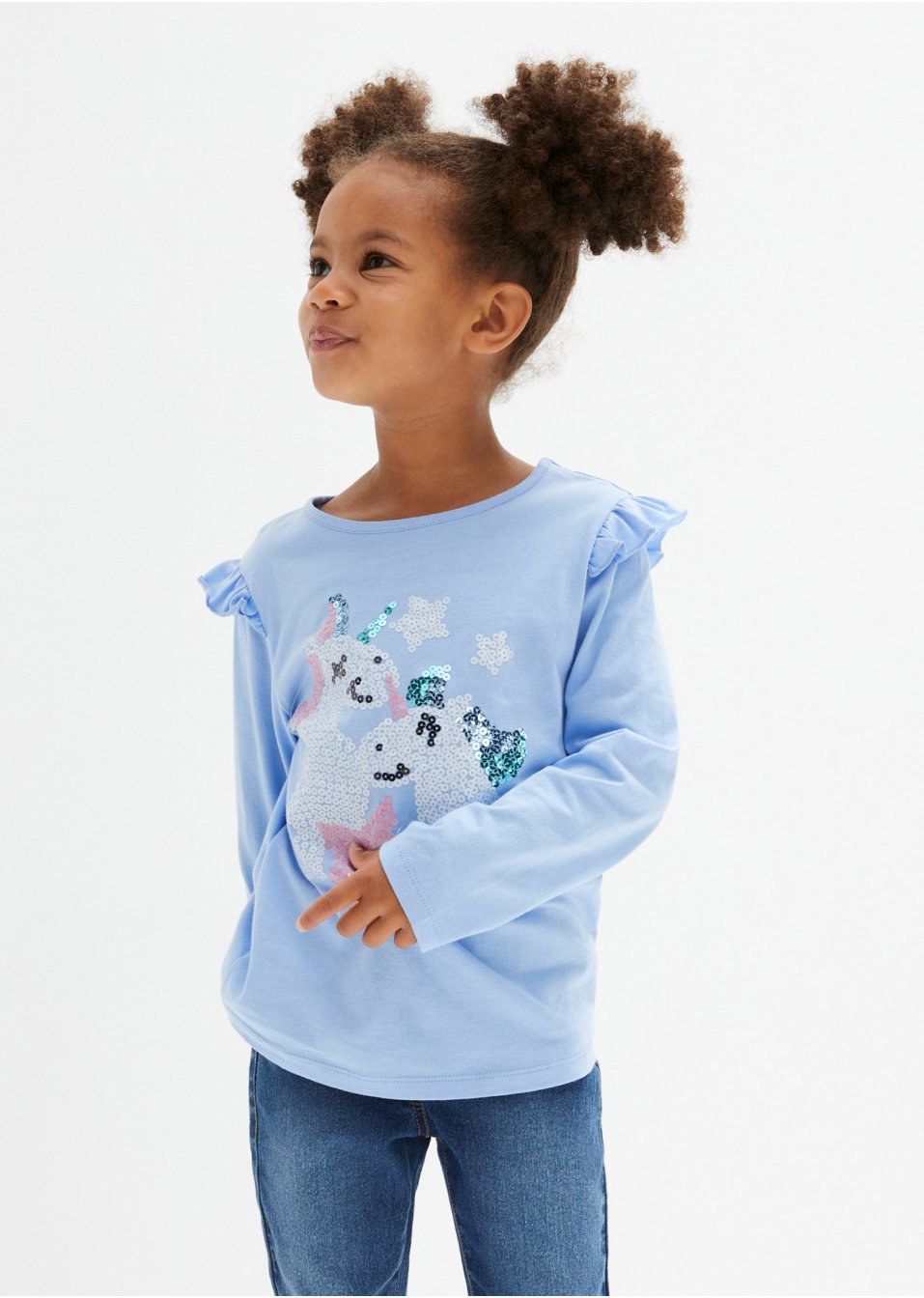 T-shirt à manches longues fille avec paillettes