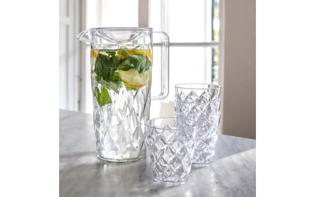 Koziol Crystal Kanne 1,6 Liter inkl. Trinkbecher