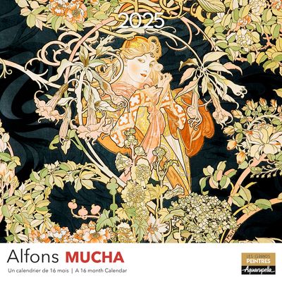 Calendrier mensuel 30x30 cm - 16 mois - Museum Alfons Mucha