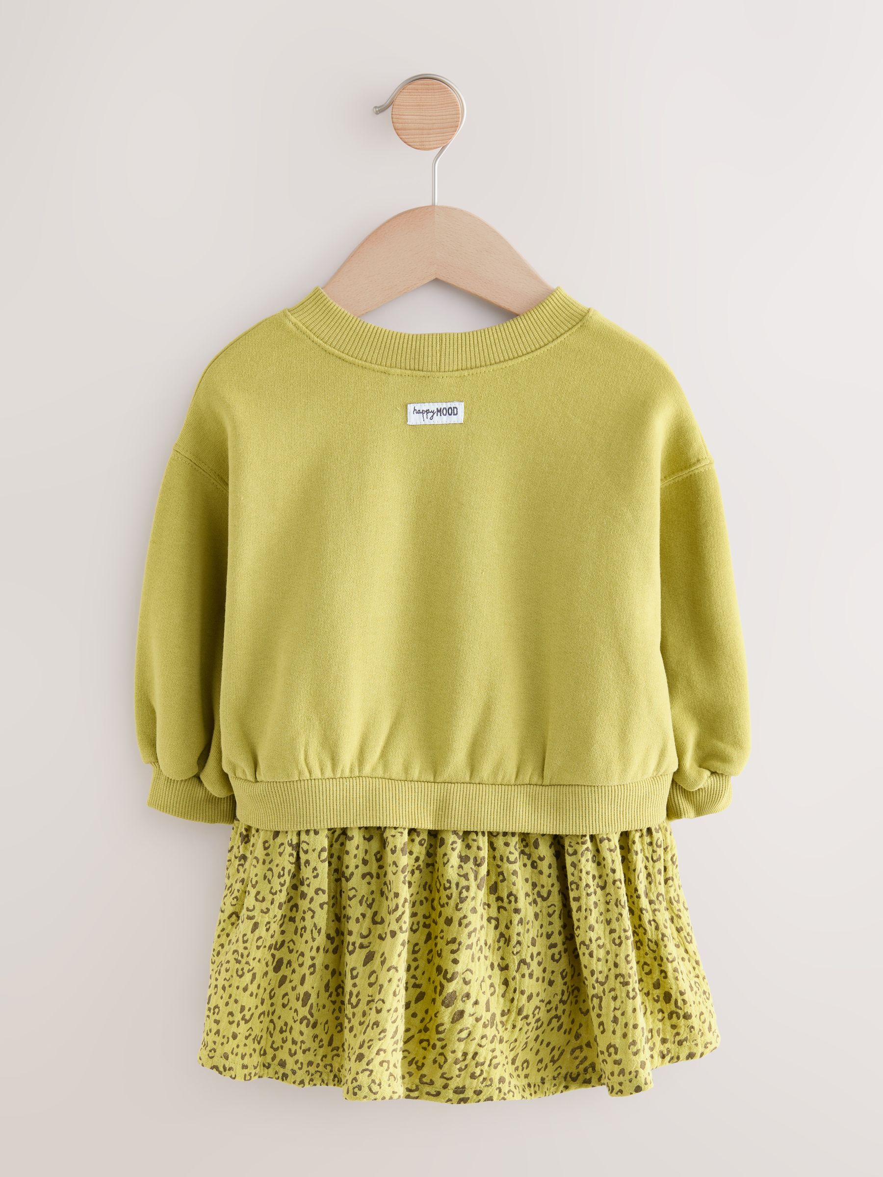 Groene wortel - Sweatjurk met mesh rok (3mnd -7jr)