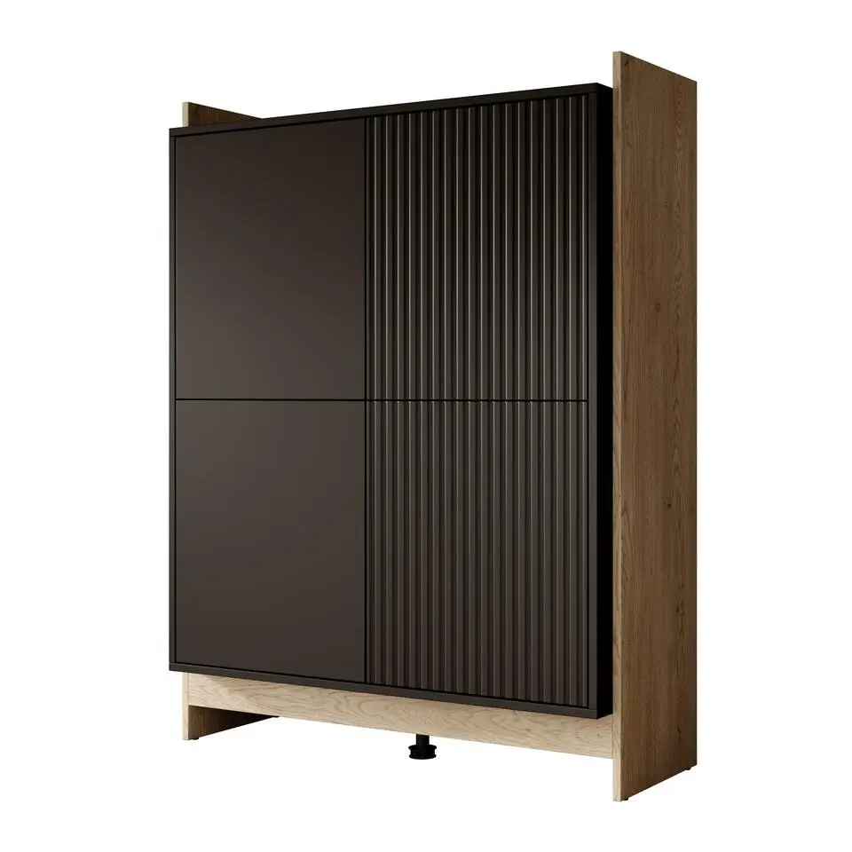 Meubella - Dressoir Benz - Zwart - 100 cm
