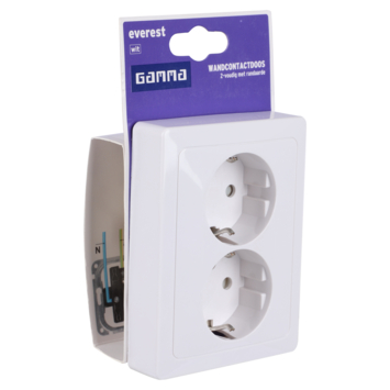 GAMMA Everest Dubbel Geaard Stopcontact Wit