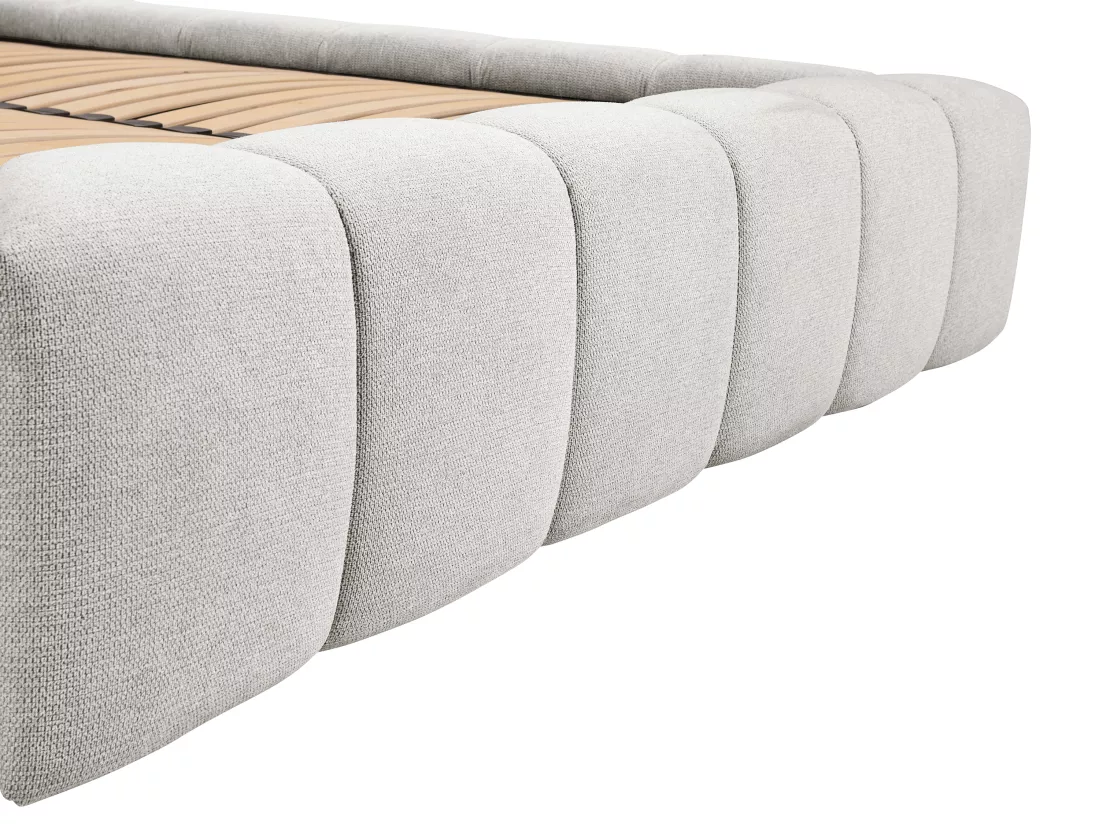 Lit coffre 180 x 200 cm - Tissu - Gris clair - FORVIK de Pascal Morabito