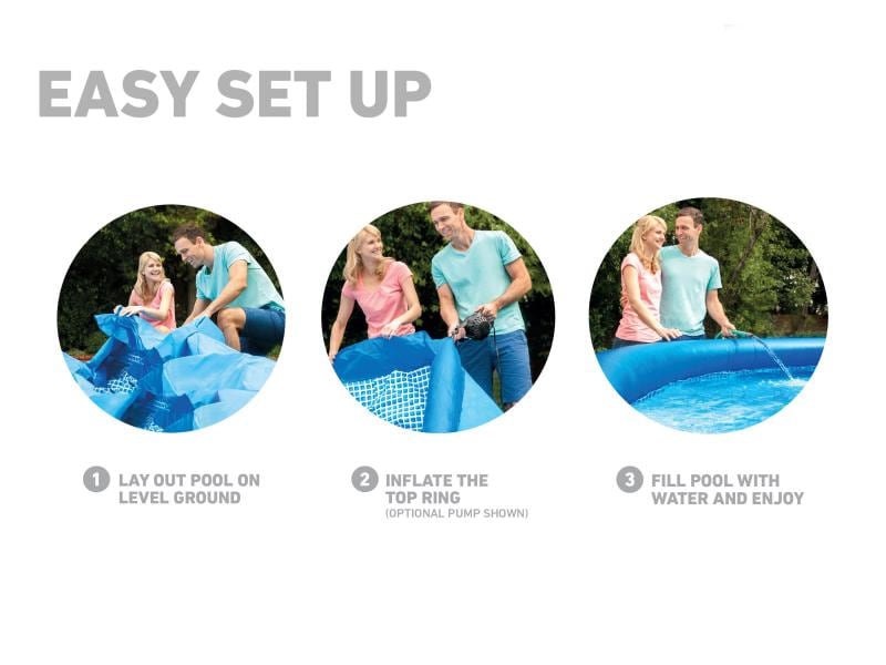 Intex Pool Easy Set 366 x 76 cm Pool mit aufblasbarem Rand