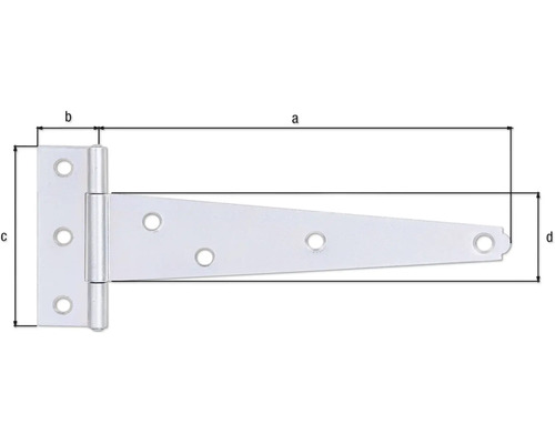 Kruisscharnier met geklonken pen 150x70 mm verzinkt, dikfilm gepassiveerd 1 stuk