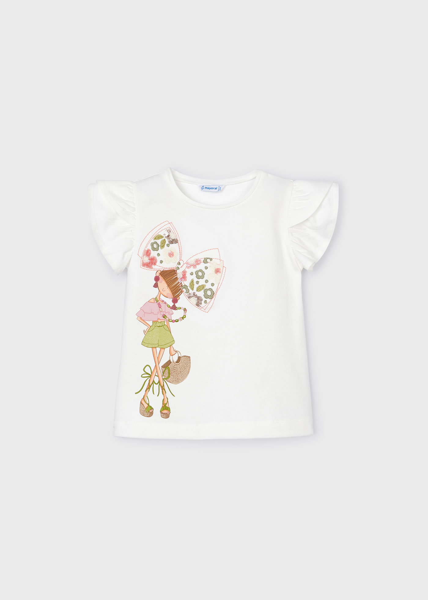 Camiseta feminina com estampa de maçã