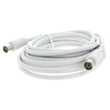Q-Link coax kabel 5 meter stekker recht wit kabelkeur