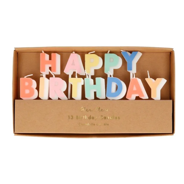 Meri Meri Bougies Happy Birthday - Set de 13