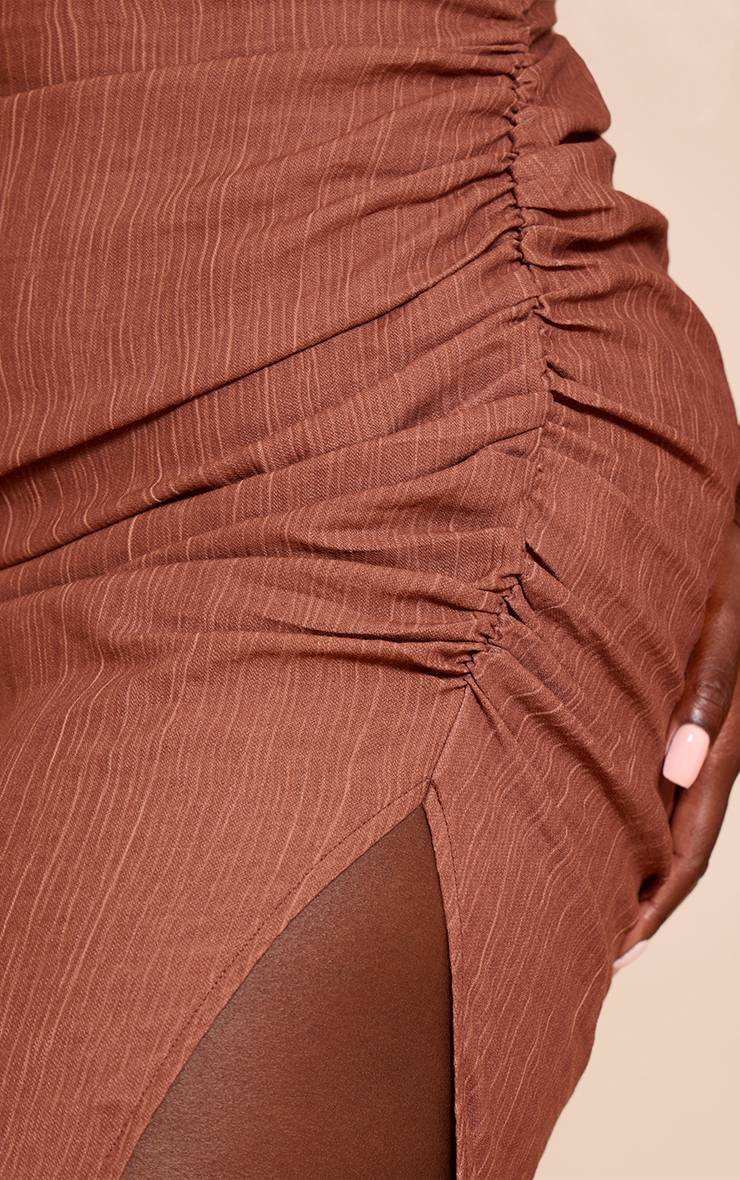 Rouille Robe Maxi Grande Taille Avec Détails De Finitions Texturées