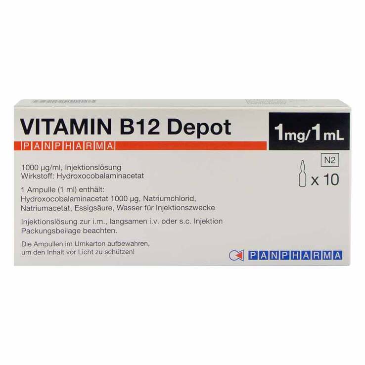 Vitamin B12 Depot Panpharma 1000 µg / ml Injektionslösung , 10X1 ml
