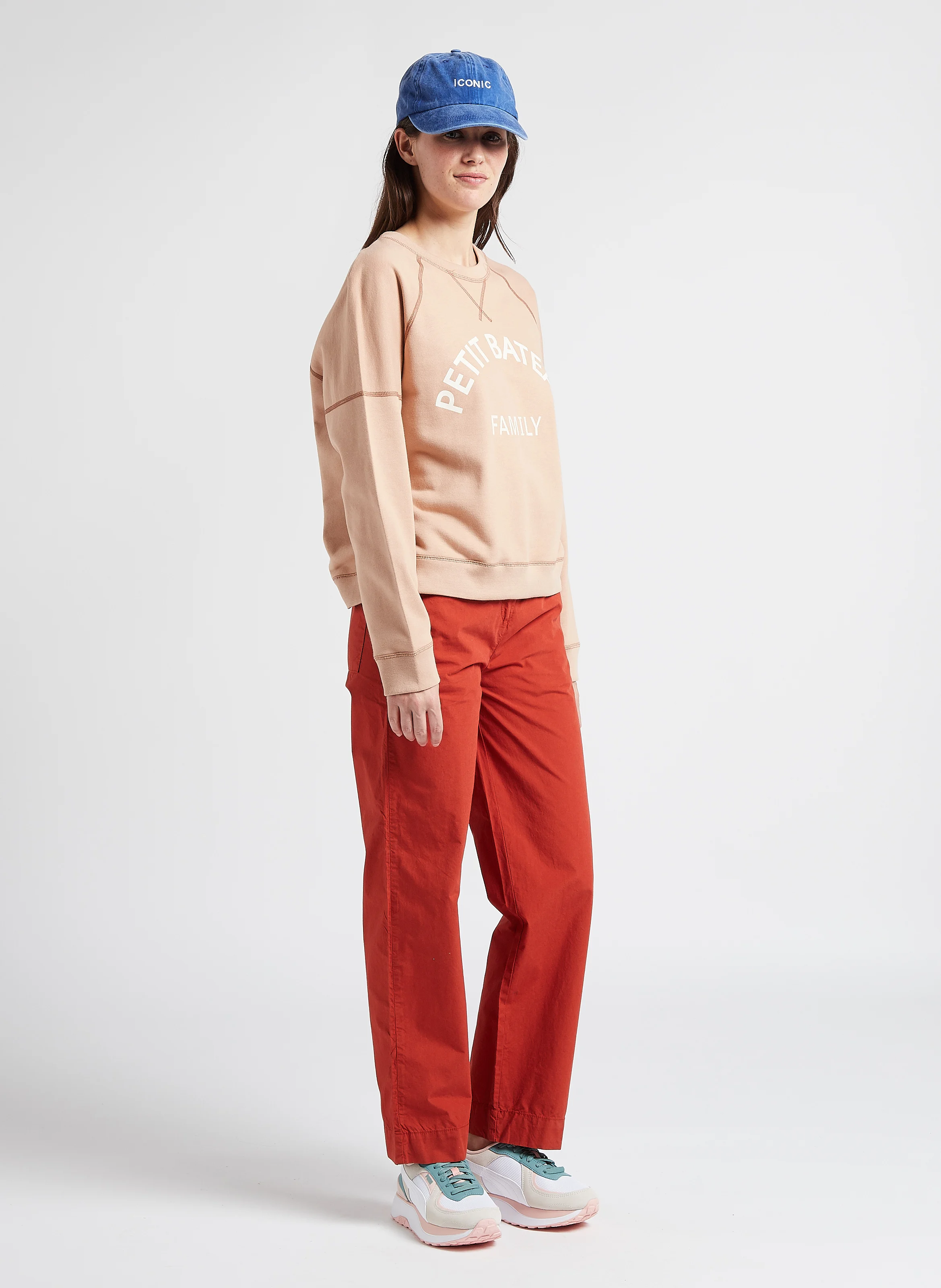 Sweat col rond en coton | Rose