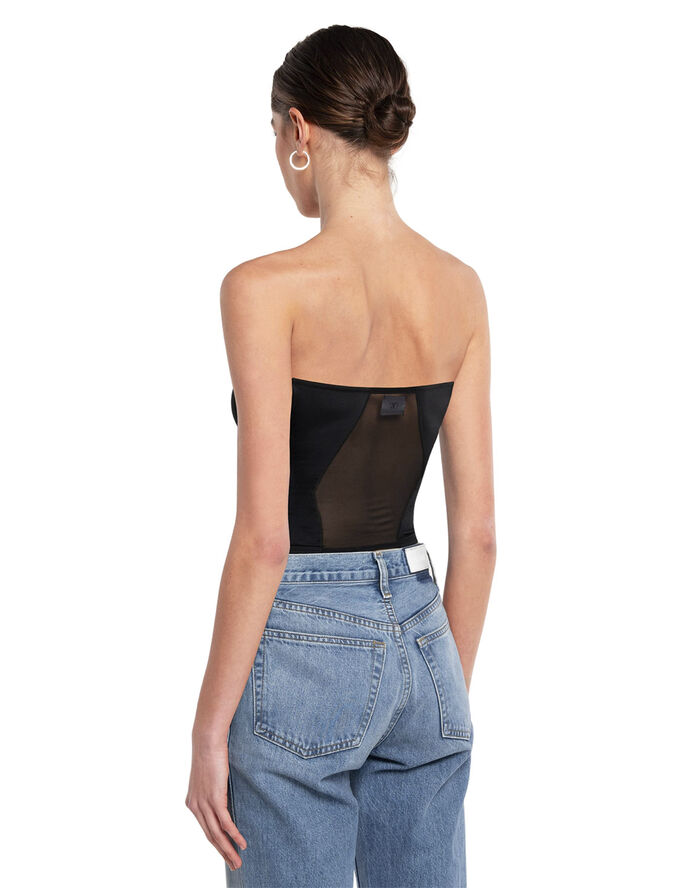OW Collection SWIRL Tube Top Black caviar