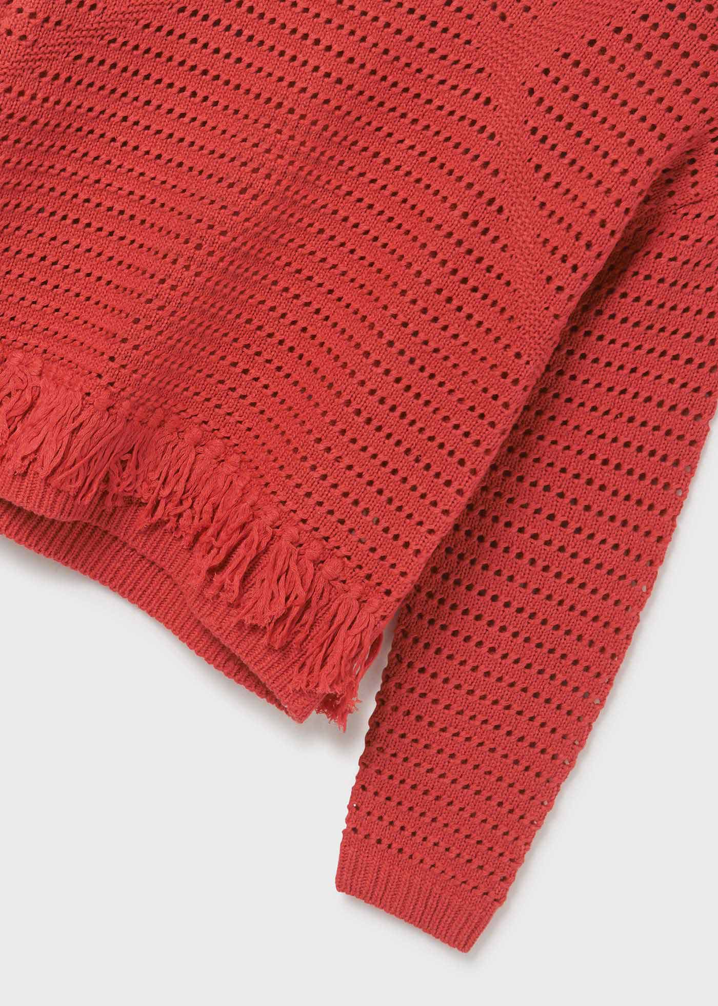 Blusa de malha jersey com apliques de franjas para meninas