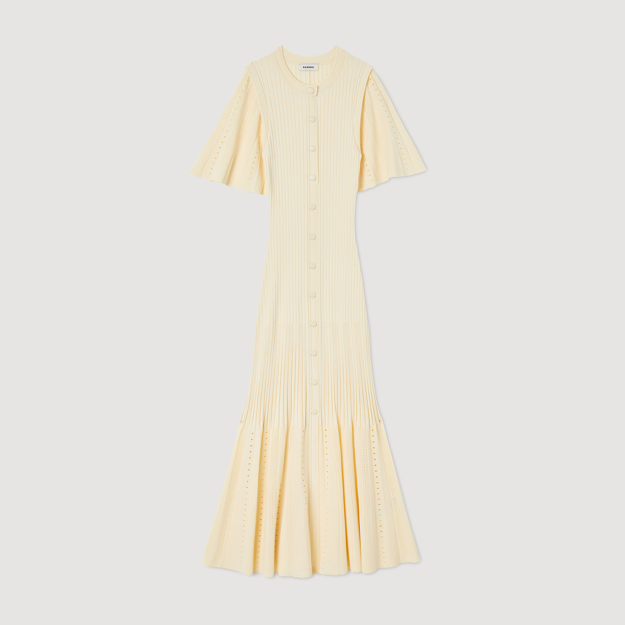 Robe midi en maille bicolore