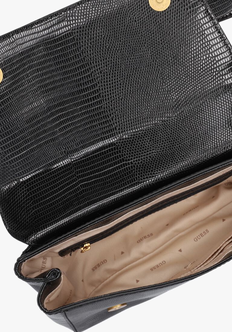 GUESS zwarte guess schoudertas katey flap shoulder bag