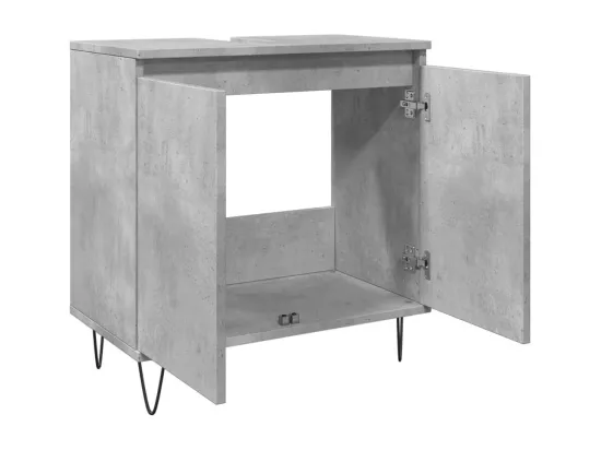 Armoire de bain gris béton 58x33x60 cm bois d'ingénierie
