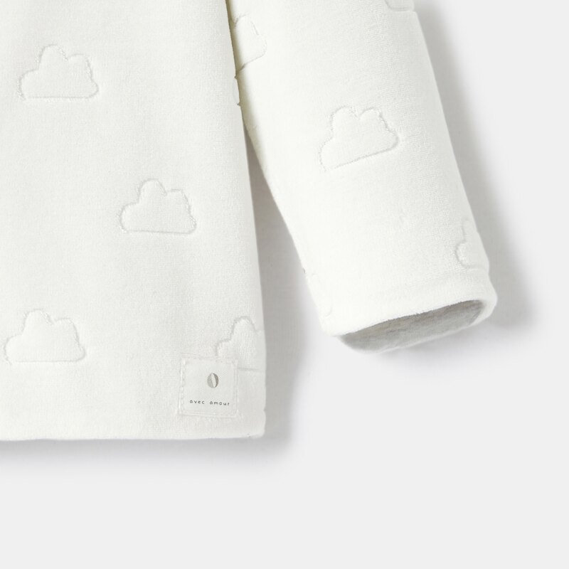 Gilet réversible en velours dévoré blanc naissance Absorba Blanc