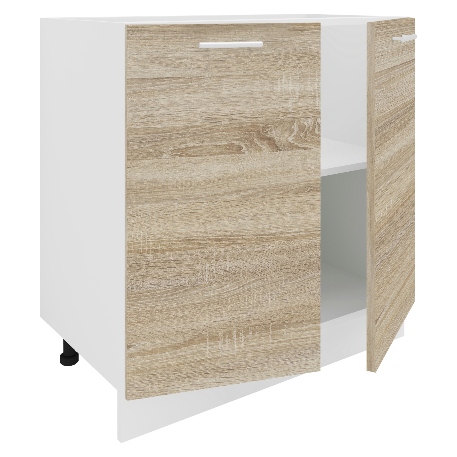 Unterschrank ESILO - weiß - Sonoma Eiche - 80 cm
