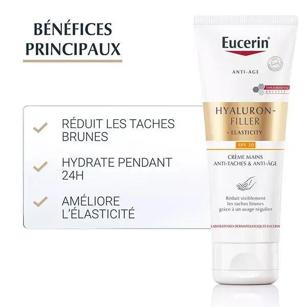 Creme para mãos antienvelhecimento Eucerin Hyaluron-Filler + Elasticity FPS 30 75ml