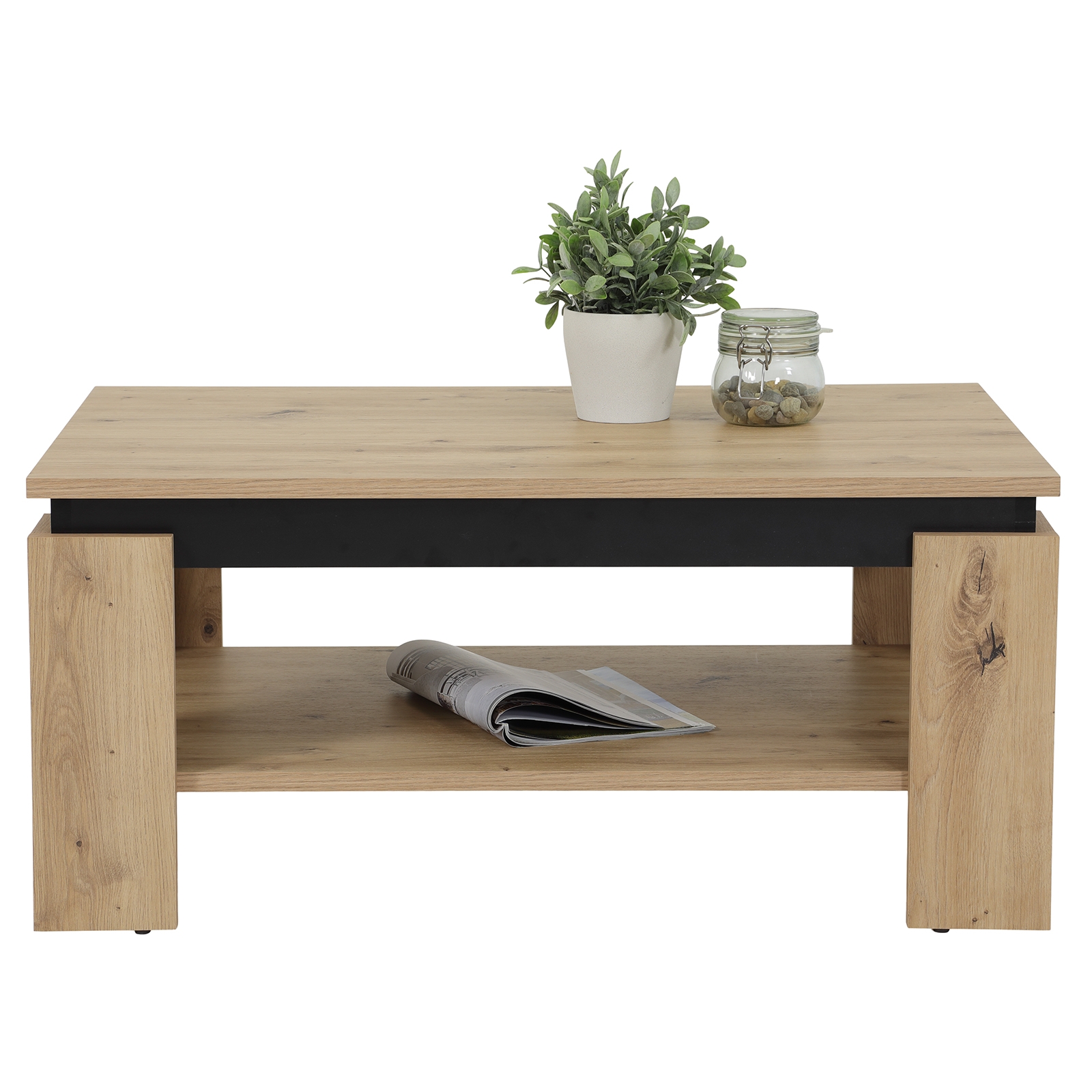 Couchtisch - Artisan Eiche - schwarz - 90 cm