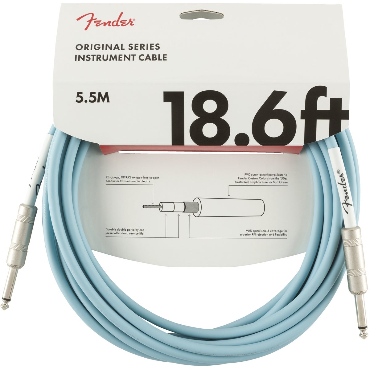Fender Original Cables instrumentkabel 5.5m Daphne Blue