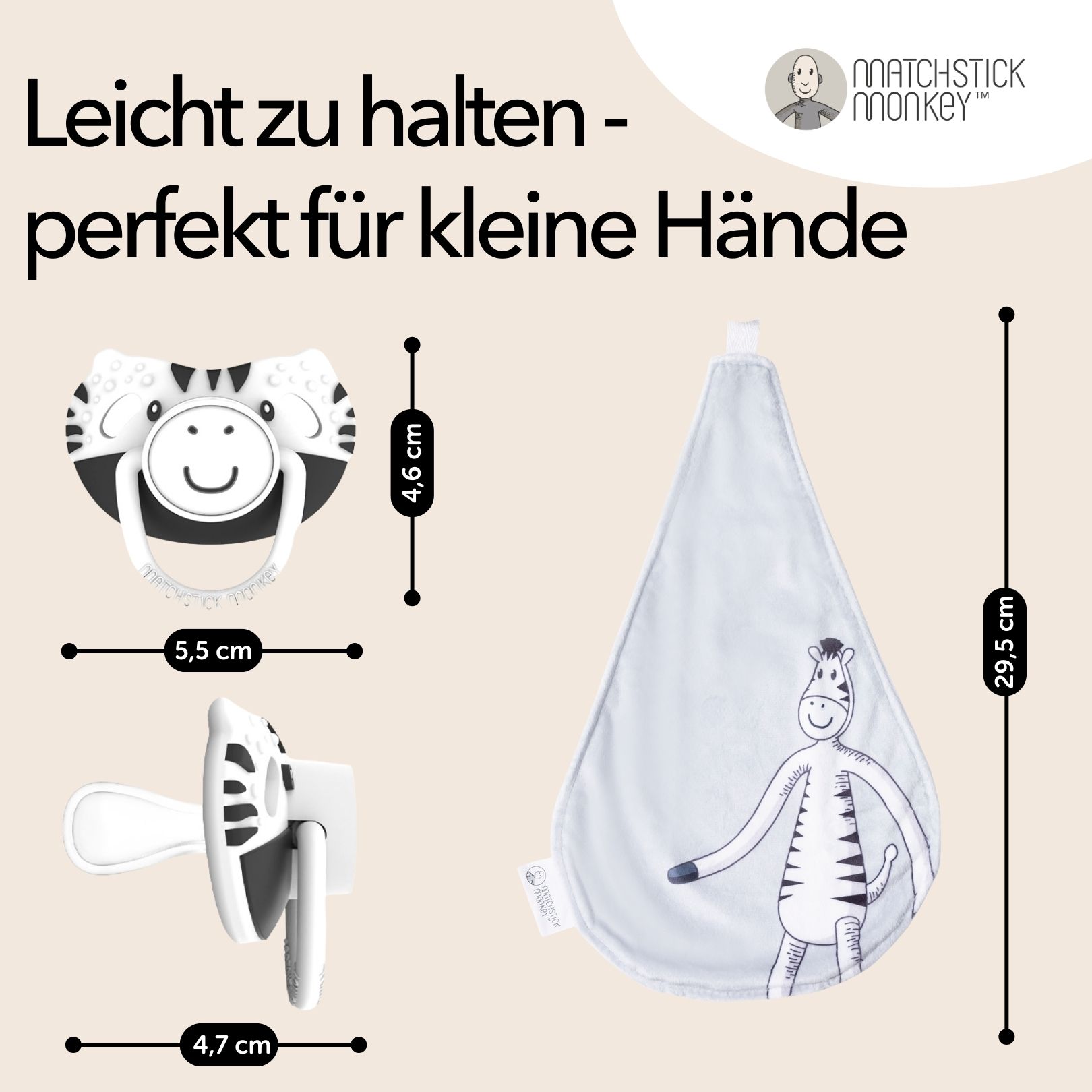 Matchstick Monkey Schnullertuch inkl. Schnuller - Beißring
