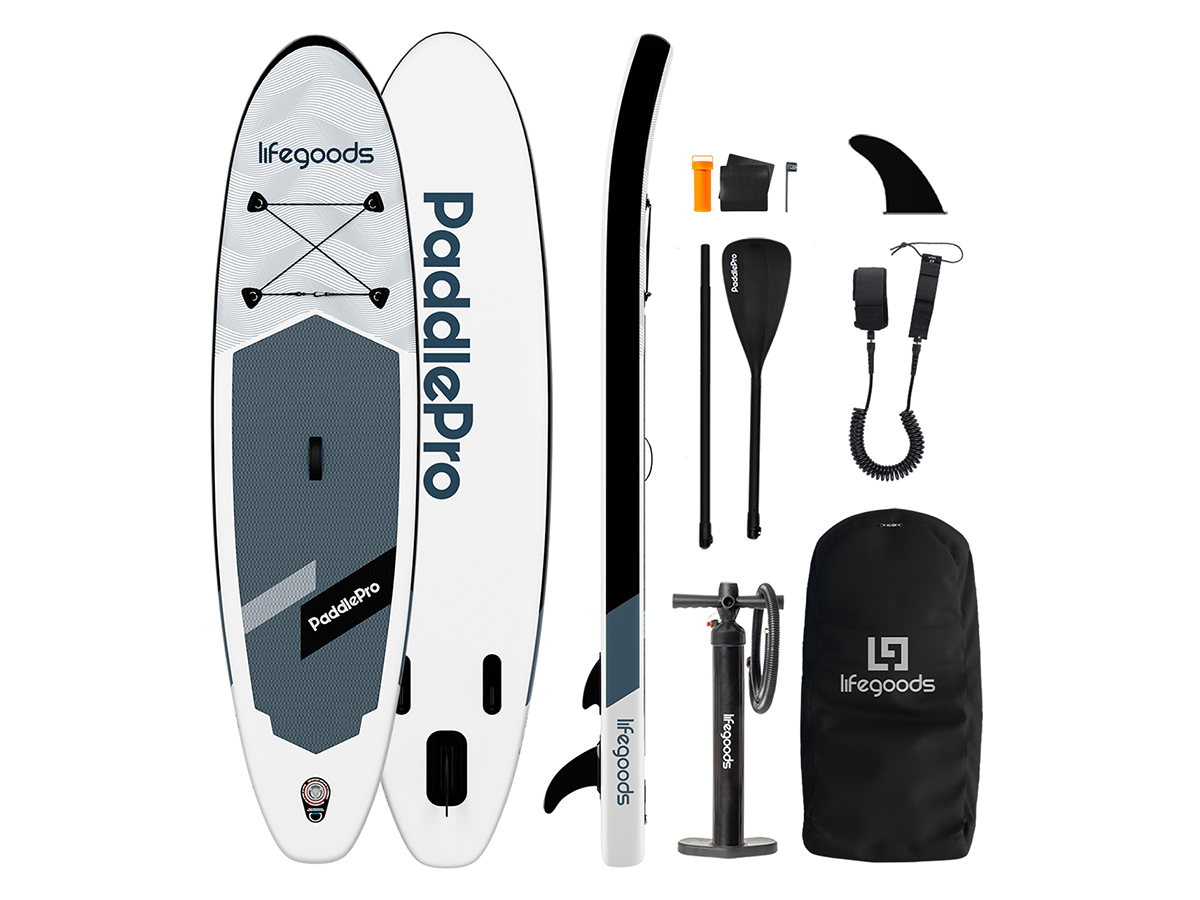 LifeGoods Allround Compact SUP Board - White/Black