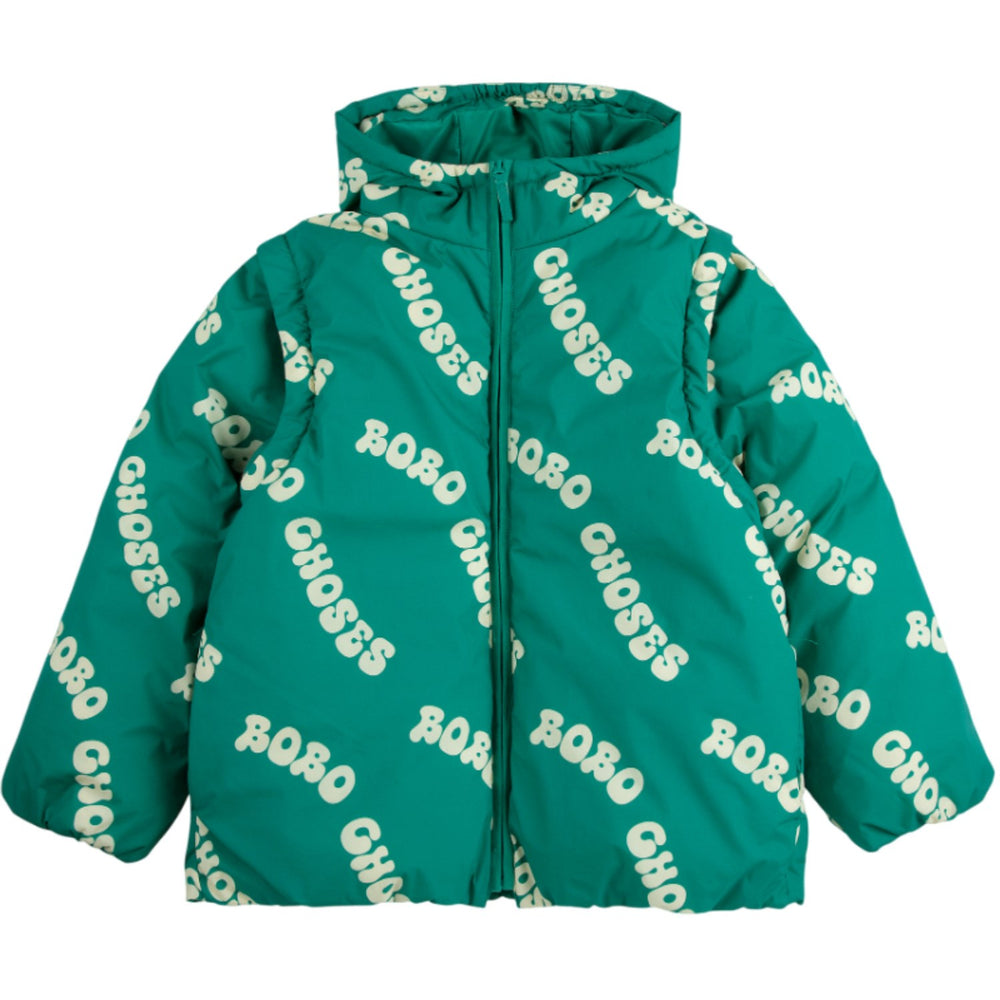 Køb Bobo Choses Green Wavy Bobo Choses All Over Lys Vatteret Anorak