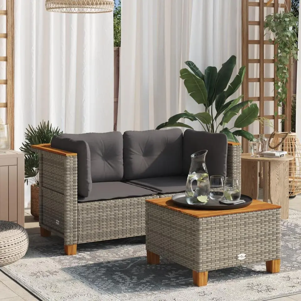 vidaXL - Tuinbank - Grijs - Poly rattan