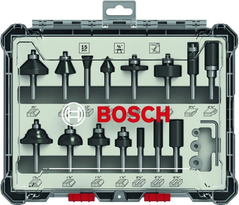 Bosch 2607017473 15-d Frezenset gemixt 1/4