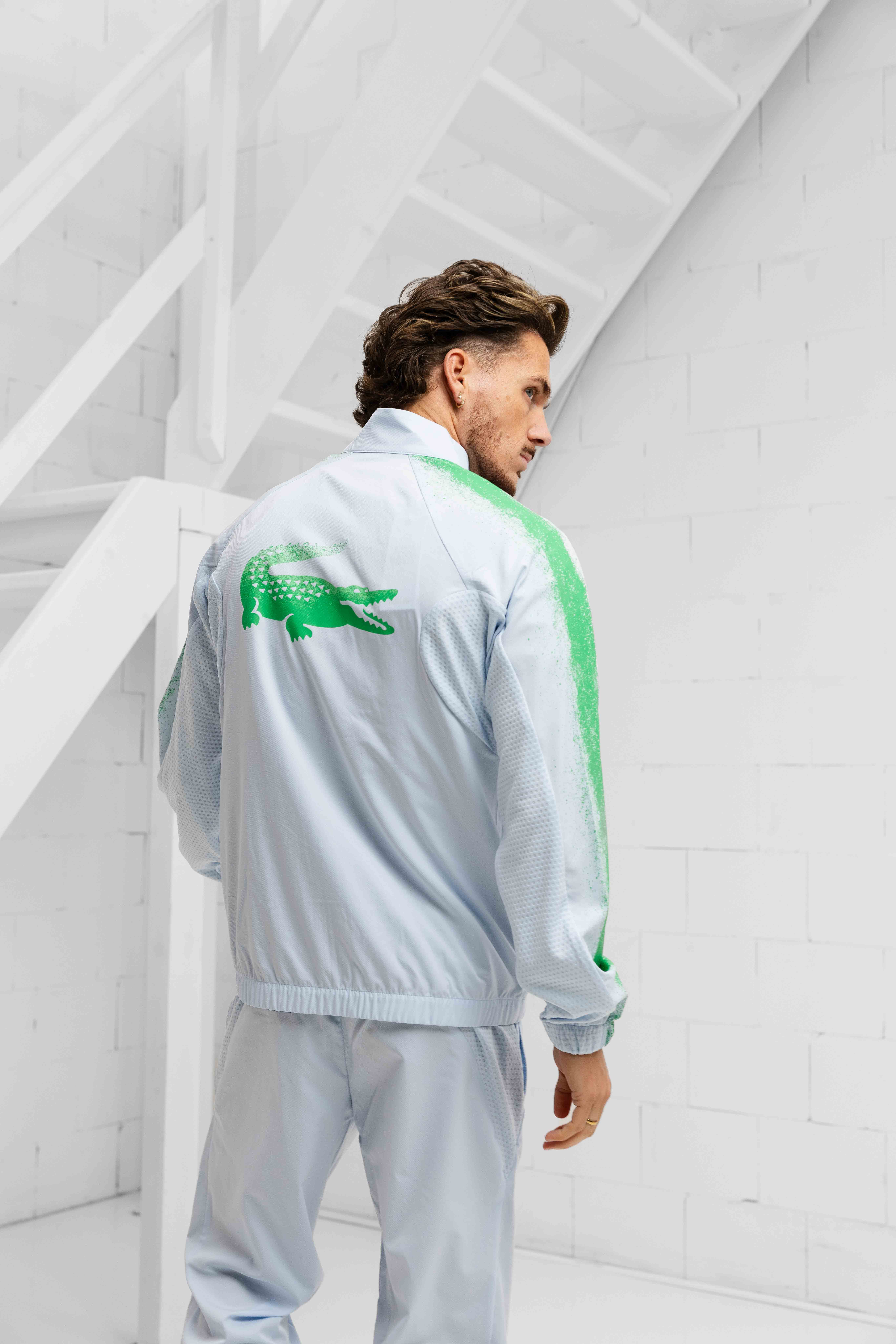 Lacoste Tennis x Daniil Medvedev Trainingspak Heren Lichtblauw/Groen