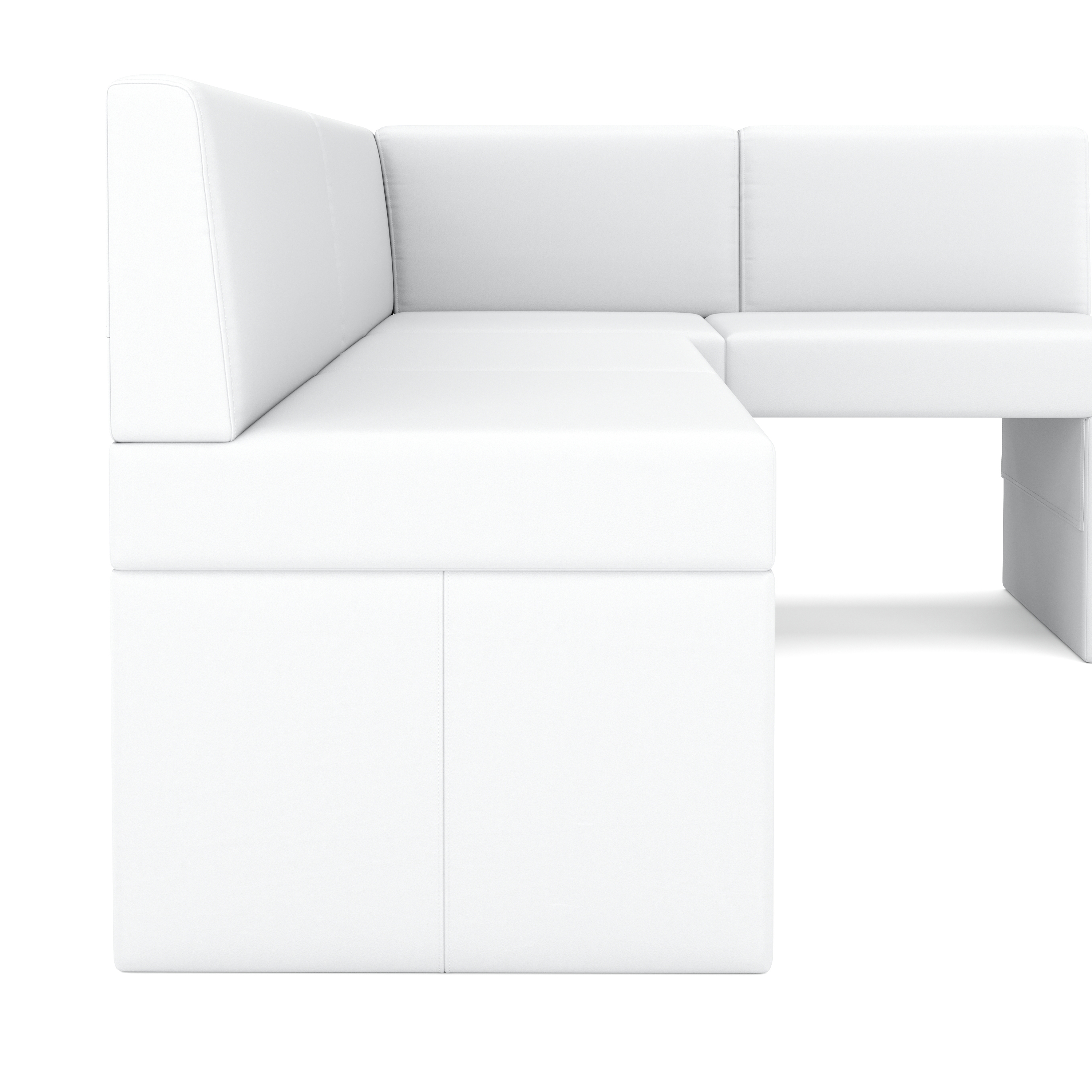Eckbank Leder ERIKA 205 x 140 cm rechts weiss