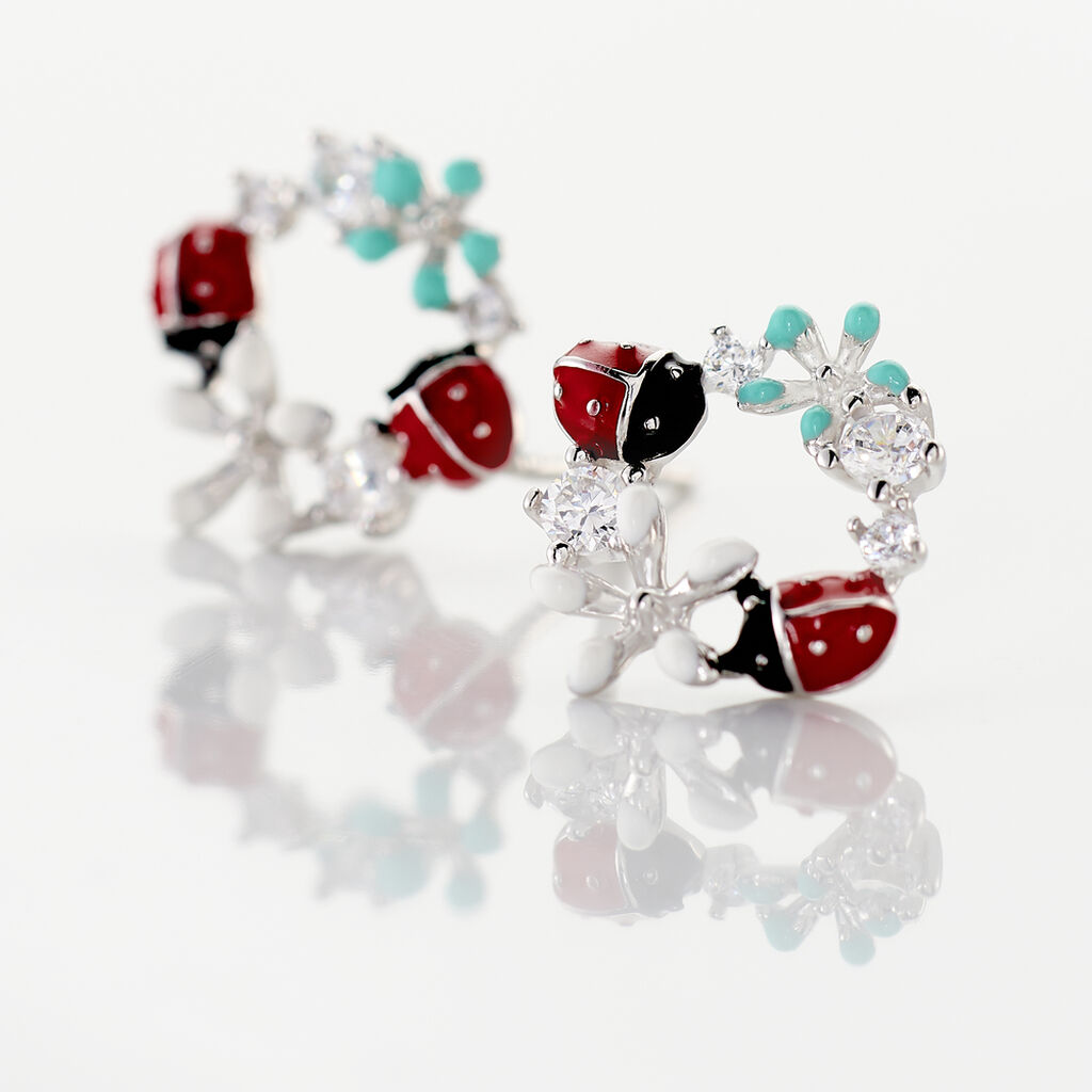 Boucles D'oreilles Pendantes Eliniane Argent Blanc Oxyde De Zirconium