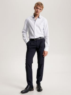 Camisa de veludo cotelê slim com estampa floral miúda