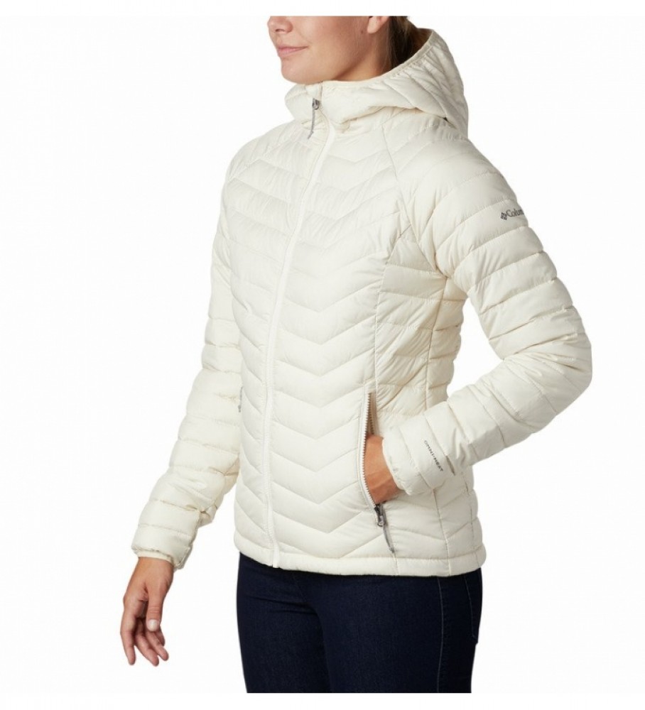 Casaco com capuz Columbia Powder Lite para meninos, branco