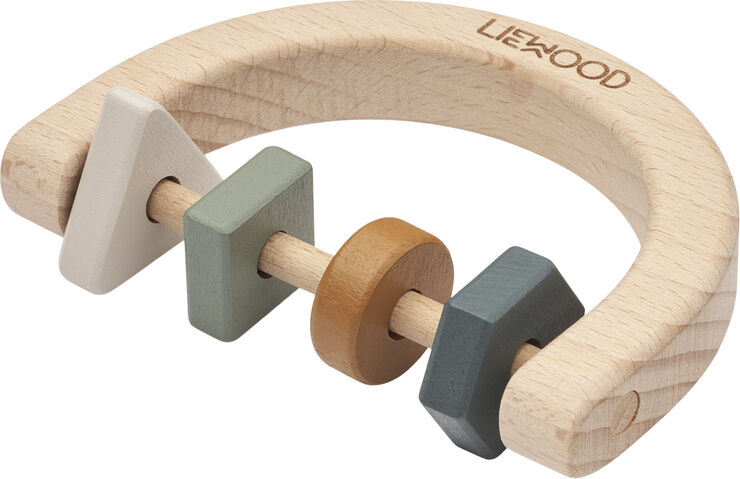 Liewood Bryn Wooden Rattle Faune green multi mix