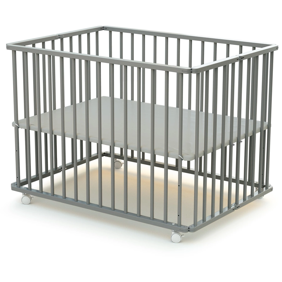 WEBABY Laufgitter faltbar Buche grau 70 x 100 cm