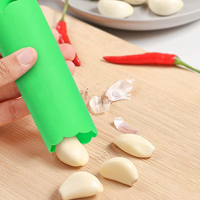 (11cm) Silikon Knoblauch Peeler Knofel Schäler Rolle - Assortiert