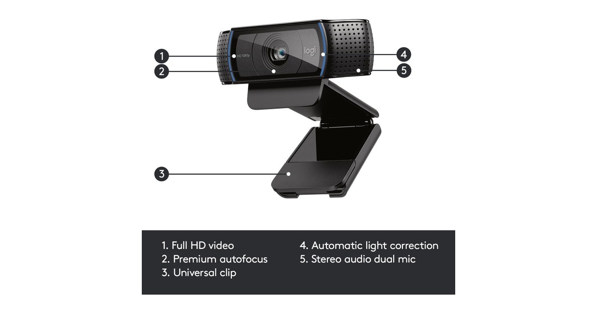 LogitechHD Pro Webcam C920  (Zwart)