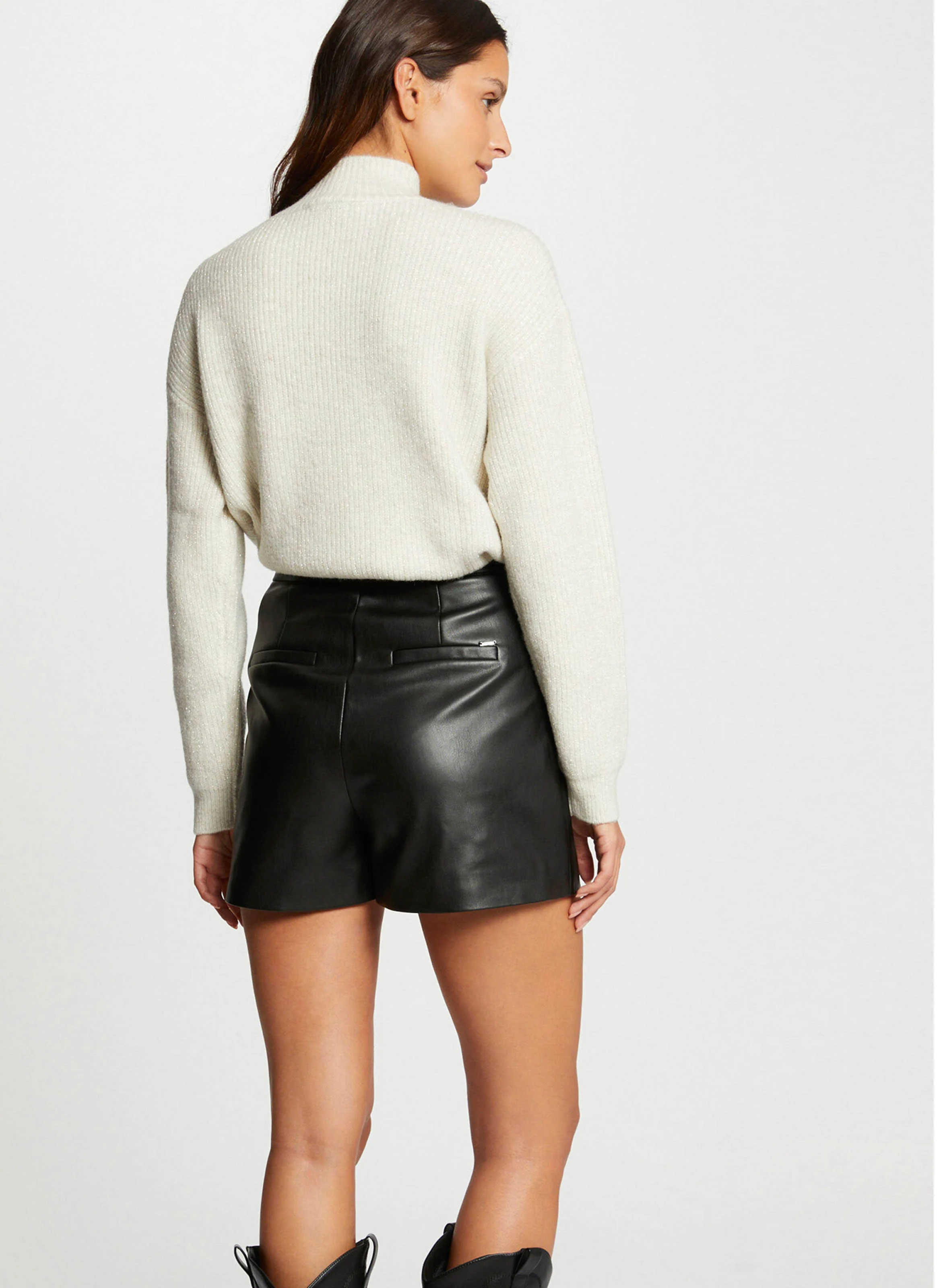 MSTORI - Pull droit col montant | Beige