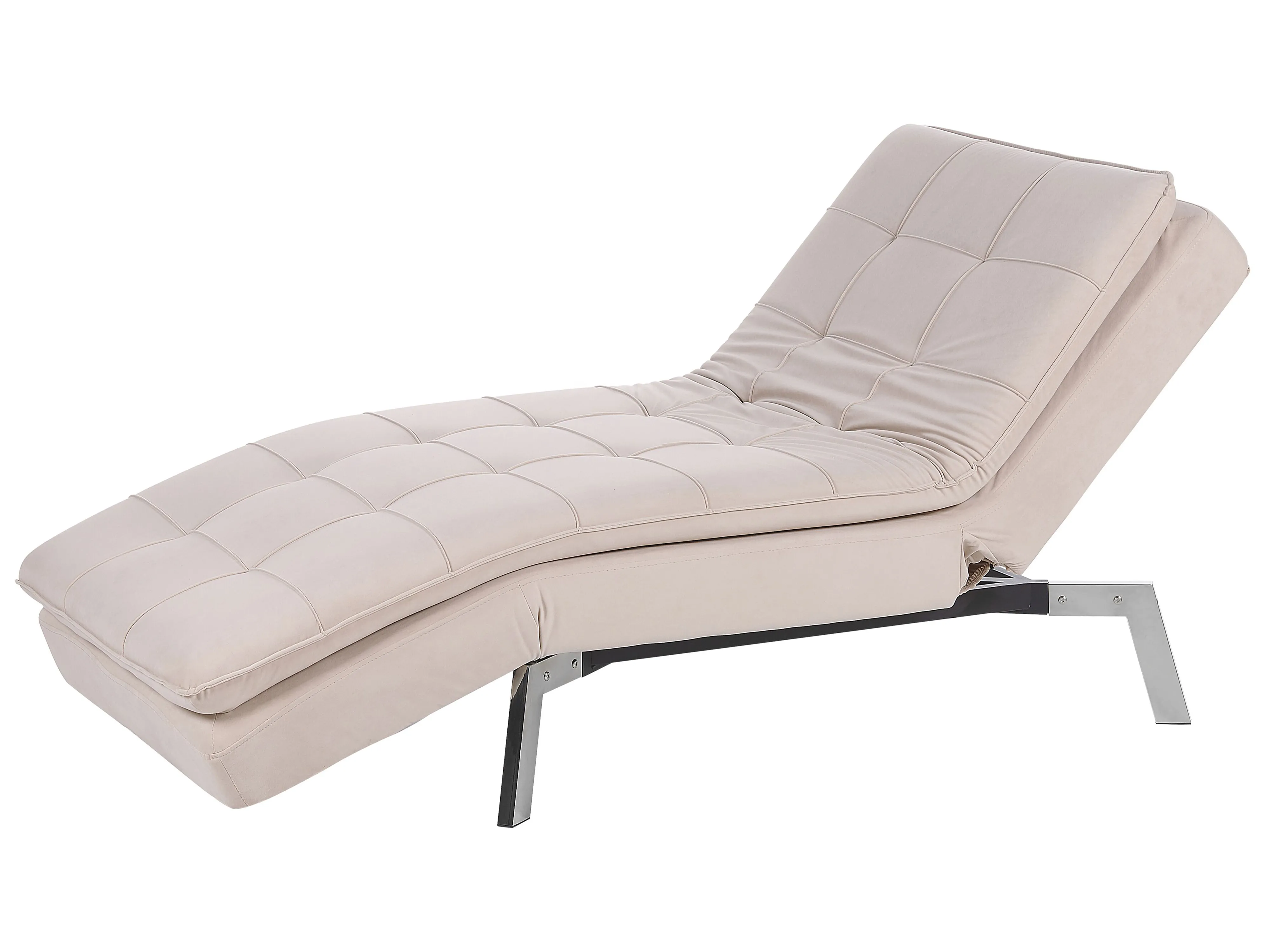 Chaise longue LOIRET Fluweel Beige