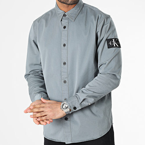 Chemise Manches Longues Monologo Badge Relax 3255 Gris Anthracite