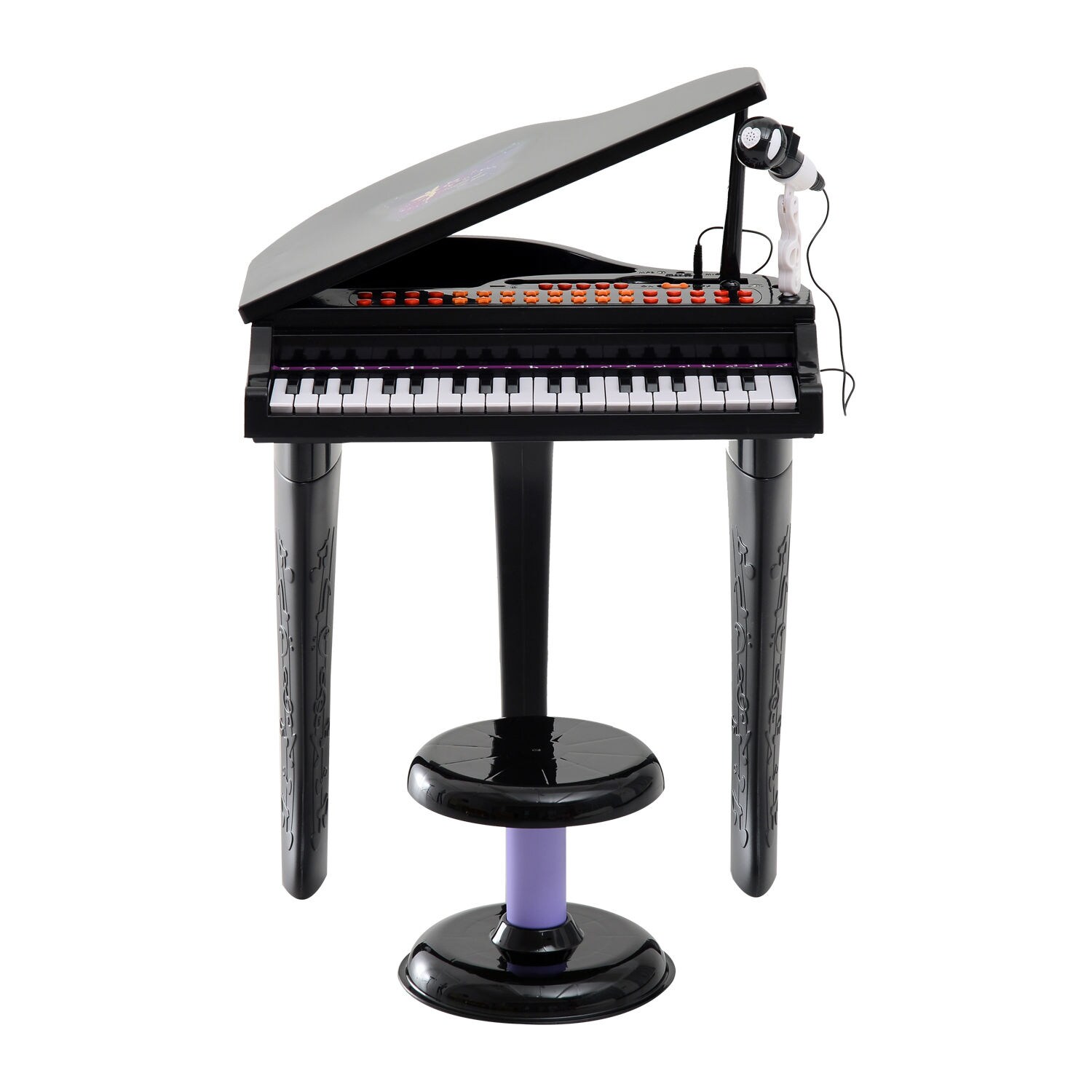HOMCOM Kinderklavier inklusive Hocker 48 x 39 x 69 cm (LxBxH)