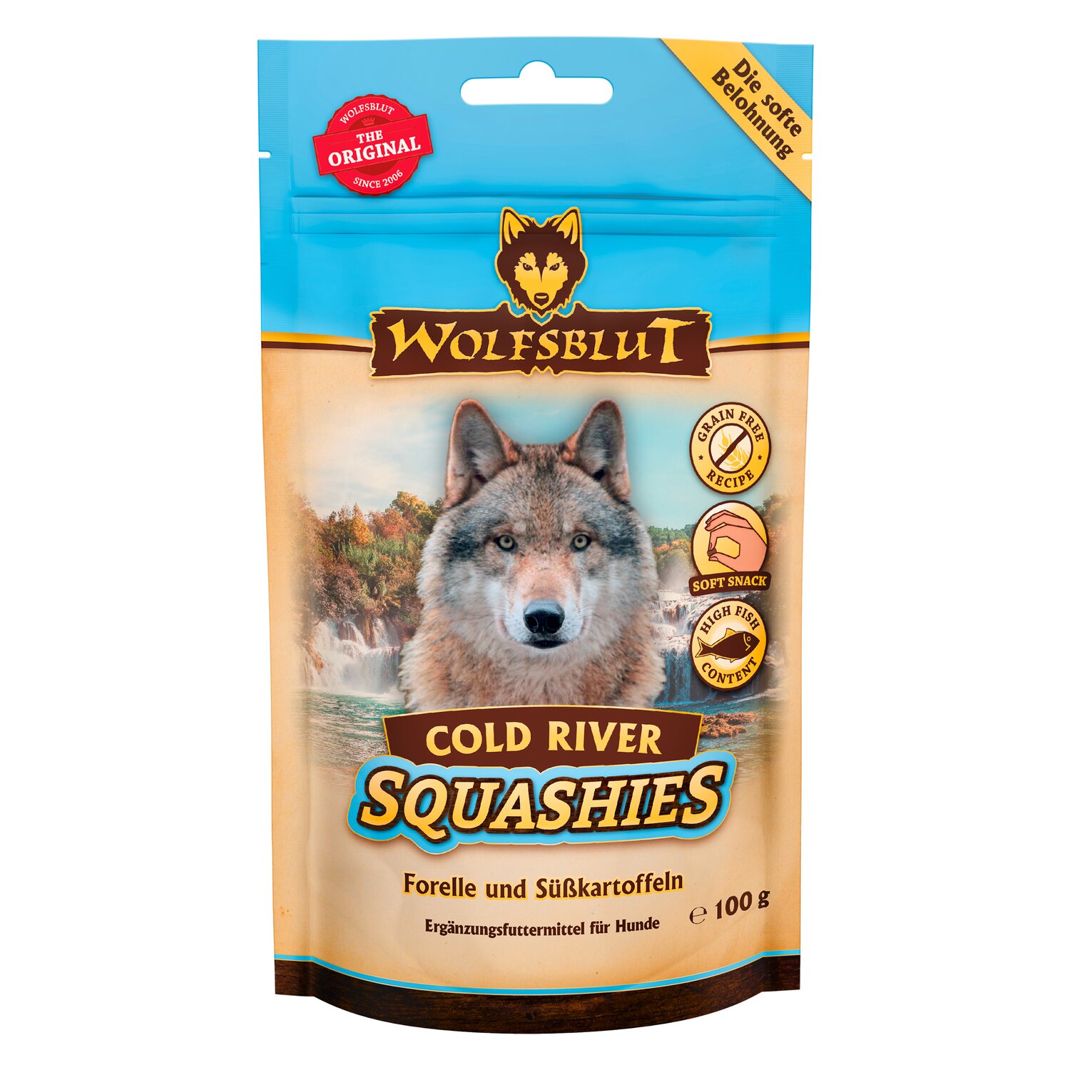 WOLFSBLUT Hundesnack Squashies - 100 g - Forelle